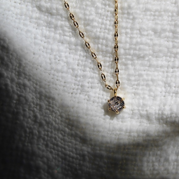 Sterling Silver Gold Gucci Chain with Cubic Zirconia Charm - Picture 5 of 7